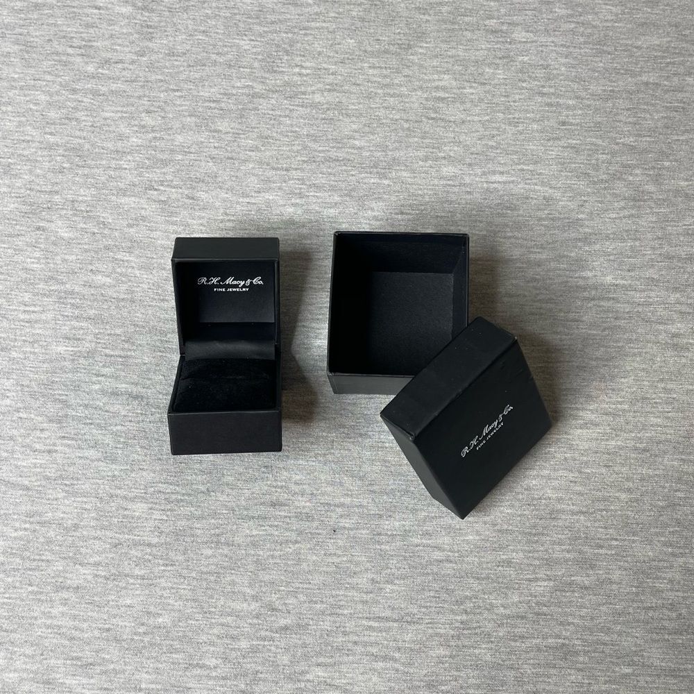 Macy’s 2” x 2.5” Black Jewelry Gift Box 2 PCS. Set
